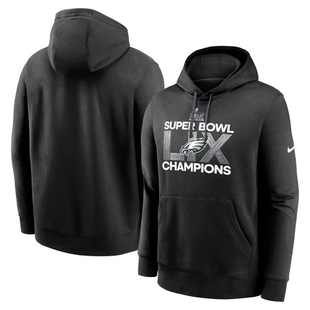 Men's Philadelphia Eagles Black Super Bowl LIX Champions Supplemental Pullover Hoodie