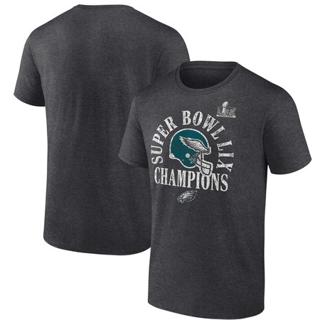 Men's Philadelphia Eagles Heather Charcoal Super Bowl LIX Champions Ring Season T-Shirt