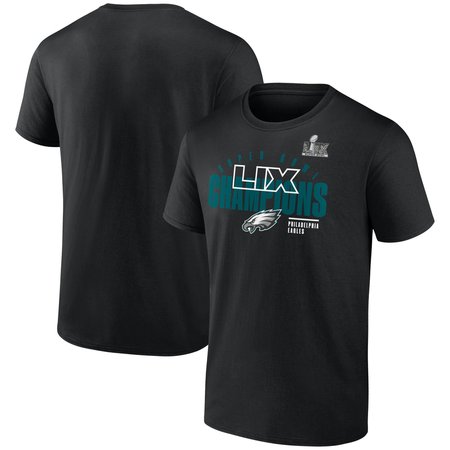 Men's Philadelphia Eagles Black Super Bowl LIX Champions Big & Tall Iconic Victory T-Shirt