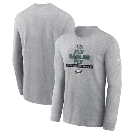 Men's Philadelphia Eagles Heather Gray Super Bowl LIX Champions Local Long Sleeve T-Shirt