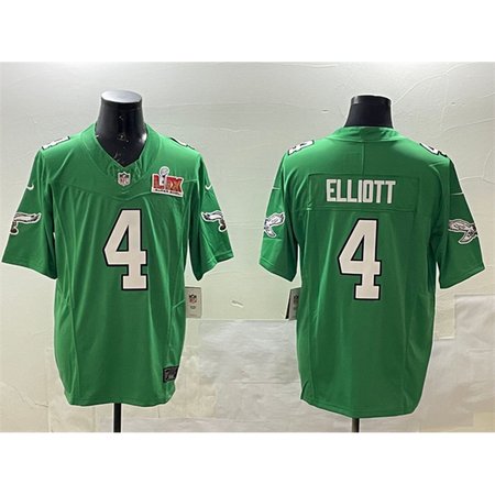 Men's Philadelphia Eagles #4 Jake Elliott Green 2025 Super Bowl LIX Patch F.U.S.E. Throwback Vapor Untouchable Limited Stitched Football Jersey