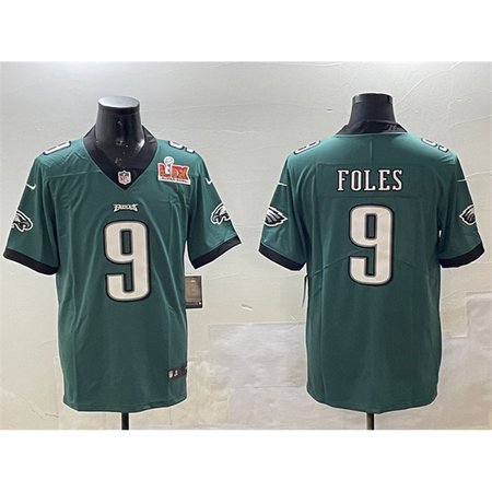 Men's Philadelphia Eagles #9 Nick Foles Green 2025 Super Bowl LIX Patch Vapor Untouchable Limited Stitched Football Jersey