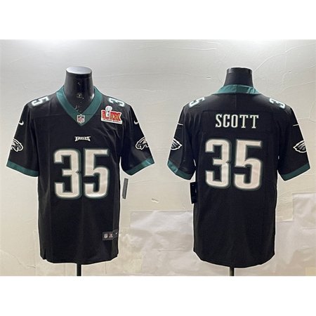 Men's Philadelphia Eagles #35 Boston Scott Black 2025 Super Bowl LIX Patch Vapor Untouchable Limited Stitched Football Jersey