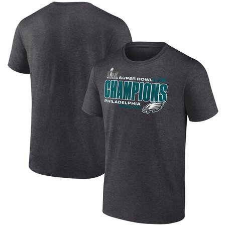 Men's Philadelphia Eagles Heather Charcoal Super Bowl LIX Champions Big & Tall Under The Lights T-Shirt