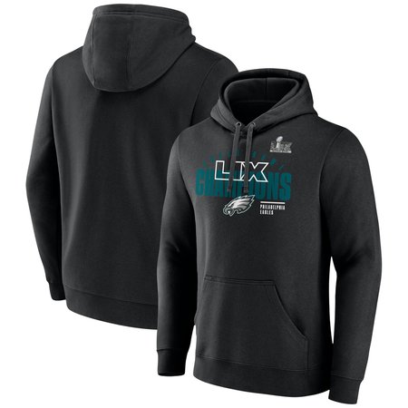 Men's Philadelphia Eagles Black Super Bowl LIX Champions Iconic Victory Fleece Pullover Hoodie