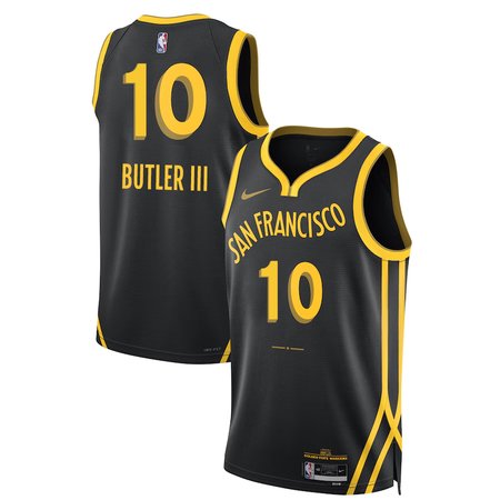 Men's Golden State Warriors #10 Jimmy Butler III Black 2025 City Edition Stitched Basketball Jersey