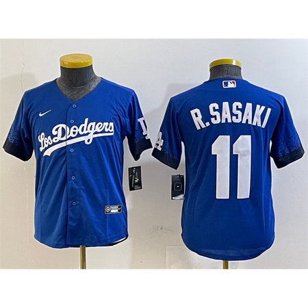 Youth Los Angeles Dodgers #11 Roki Sasaki Royal City Connect Cool Base Stitched Baseball Jersey