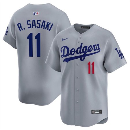 Men's Los Angeles Dodgers #11 Roki Sasaki Grey 2025 Alternate Limited Stitched Baseball Jersey