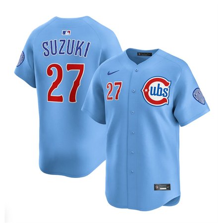 Youth Chicago Cubs #27 Seiya Suzuki Blue 2024/25 2nd Alternate Limited Stitched Baseball Jersey