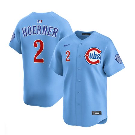 Youth Chicago Cubs #2 Nico Hoerner Blue 2024/25 2nd Alternate Limited Stitched Baseball Jersey