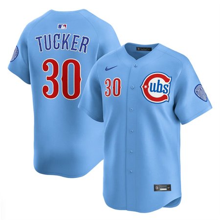 Men's Chicago Cubs #30 Kyle Tucker Blue 2024/25 2nd Alternate Limited Stitched Baseball Jersey