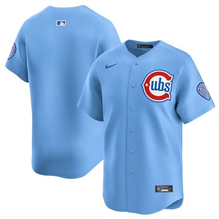 Men's Chicago Cubs Blank Blue 2024/25 2nd Alternate Limited Stitched Baseball Jersey