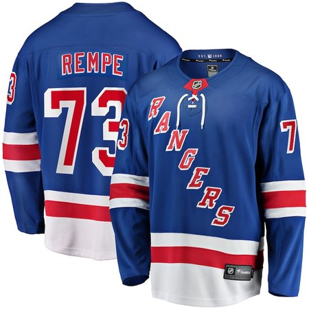 Men's New York Rangers #73 Matt Rempe Blue Home Breakaway Jersey