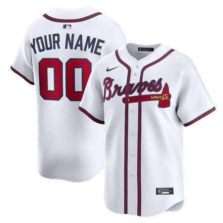 Men's Atlanta Braves Custom White 2024 Alternate Limited Stitched Baseball Jersey