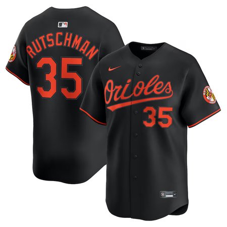 Men's Baltimore Orioles #35 Adley Rutschman Black Alternate Limited Player Jersey