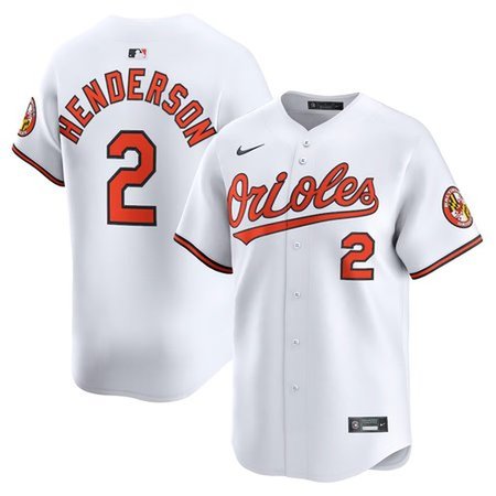 Men's Baltimore Orioles #2 Gunnar Henderson White Home Limited Player Jersey