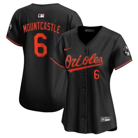 Women's Baltimore Orioles #6 Ryan Mountcastle Black Cool Base Stitched Baseball Jersey