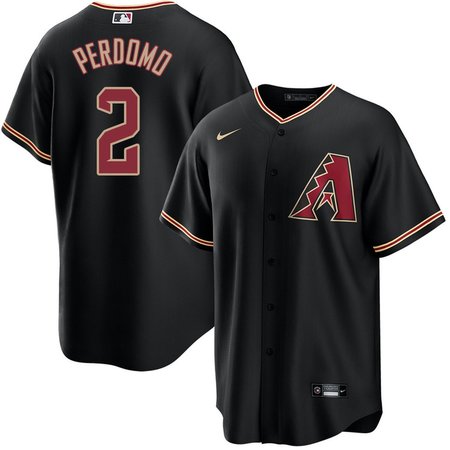 Men's Arizona Diamondbacks #2 Geraldo Perdomo Black Cool Base Stitched Baseball Jersey