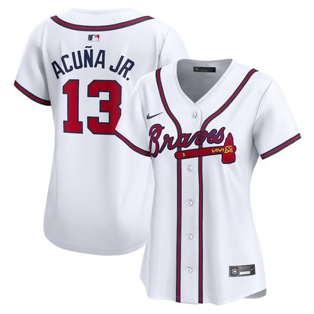 Women's Atlanta Braves #13 Ronald Acuna Nike White Home Limited Player Jersey