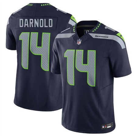 Youth Seattle Seahawks #14 Sam Darnold Navy 2024 F.U.S.E Vapor Limited Stitched Football Jersey