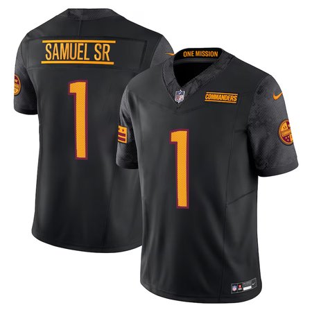 Youth Washington Commanders #1 Deebo Samuel Sr Black 2025 Vapor Limited Stitched Football Jersey