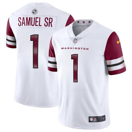 Youth Washington Commanders #1 Deebo Samuel Sr White 2025 Vapor Limited Stitched Football Jersey