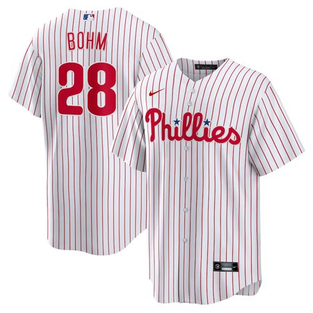 Men's Philadelphia Phillies #28 Alec Bohm Nike White Replica Player Jersey