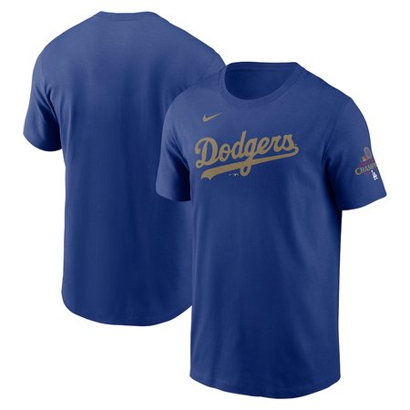 Men's Los Angeles Dodgers Royal 2025 Gold Collection Wordmark T-Shirt