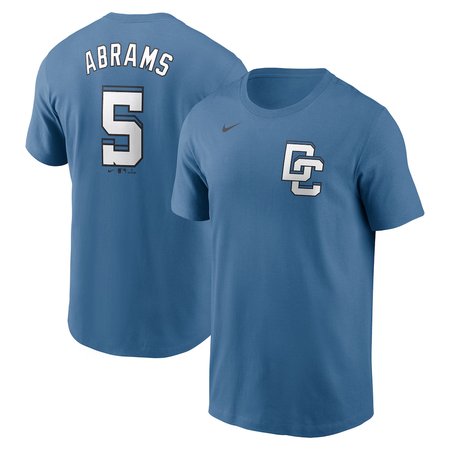 Men's Washington Nationals #5 CJ Abrams Nike Blue 2025 City Connect Fuse Name & Number 2.0 T-Shirt