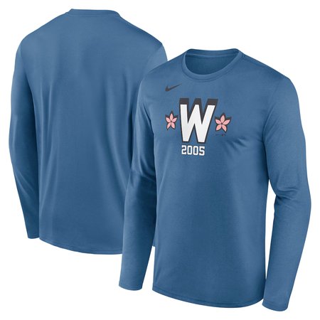 Men's Washington Nationals Nike Blue 2025 City Connect Legend Performance Long Sleeve T-Shirt