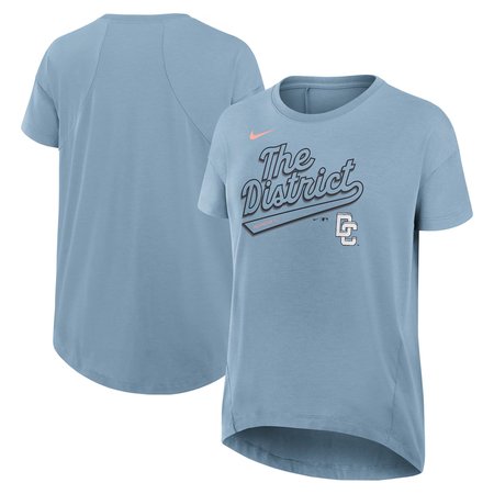 Women's Washington Nationals Nike Blue 2025 City Connect Flowy Fashion Tri-Blend Performance T-Shirt