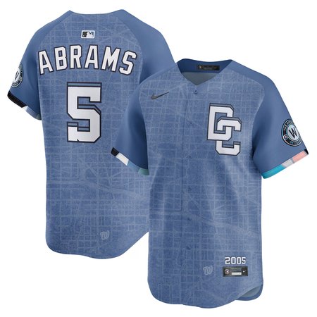 Men's Washington Nationals #5 CJ Abrams Nike Blue 2025 City Connect Limited Jersey