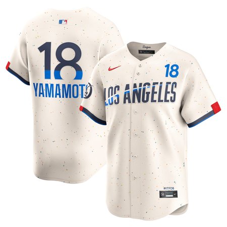 Men's Los Angeles Dodgers #18 Yoshinobu Yamamoto Cream 2024 City Connect Limited Player Jersey