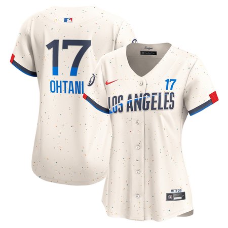 Women's Los Angeles Dodgers #17 Shohei Ohtani Cream 2024 City Connect Limited Player Jersey