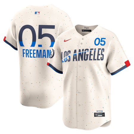 Men's Los Angeles Dodgers #05 Freddie Freeman Cream 2024 City Connect Limited Player Jersey