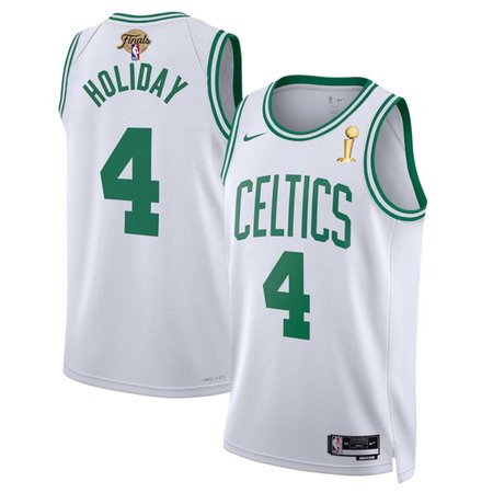 Men's Boston Celtics #4 Jrue Holiday White 2024 Finals Champions Association Edition Stitched Basketball Jersey