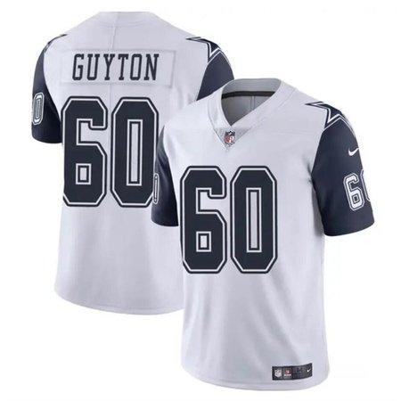 Men's Dallas Cowboys #60 Tyler Guyton White 2024 Draft Color Rush Limited Stitched Football Jersey