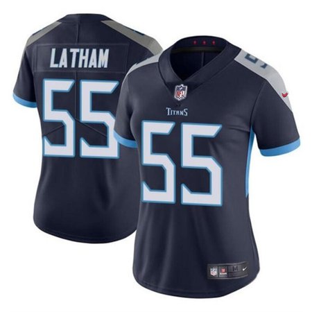 Women's Tennessee Titans #55 JC Latham Navy 2024 Draft Vapor Stitched Football Jersey(Run Small)