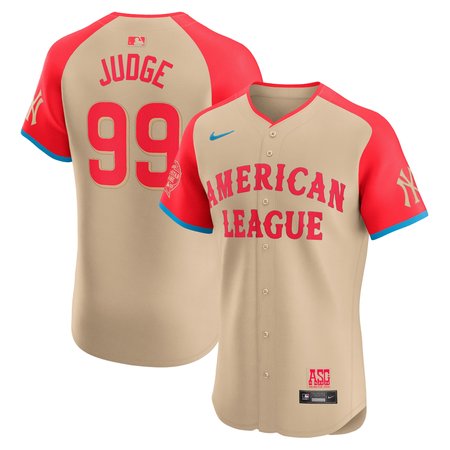 Men's American League #99 Aaron Judge Cream 2024 MLB All-Star Game Elite Player Jersey