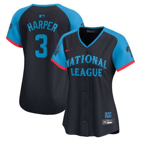 Women's National League Bryce Harper Navy 2024 MLB All-Star Game Limited Player Jersey