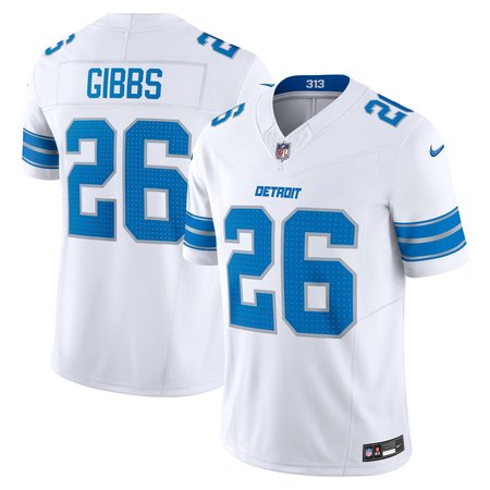 Men's Detroit Lions #26 Jahmyr Gibbs White Vapor F.U.S.E. Limited Jersey