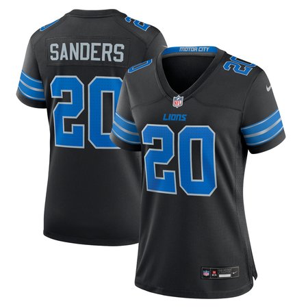 Women's Detroit Lions #20 Barry Sanders Black 2nd Alternate Retired Player Game Jersey