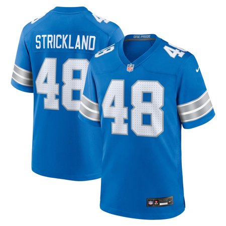 Men's Detroit Lions Loren Strickland Blue Game Jersey