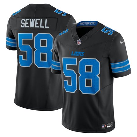 Men's Detroit Lions #58 Penei Sewell Black Vapor F.U.S.E. Alternate Limited Jersey