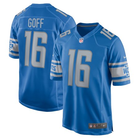 Men's Detroit Lions #16 Jared Goff Blue Player Game Jersey