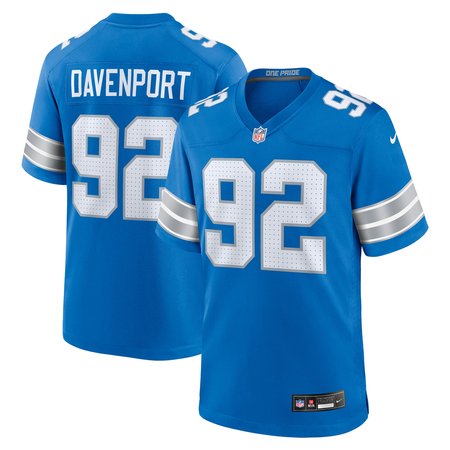 Men's Detroit Lions Marcus Davenport Blue Team Game Jersey