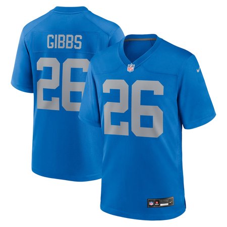 Men's Detroit Lions #26 Jahmyr Gibbs Blue Alternate Game Jersey