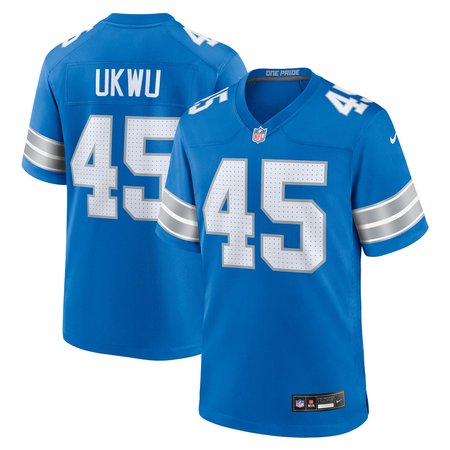 Men's Detroit Lions Isaac Ukwu Nike Blue Game Jersey