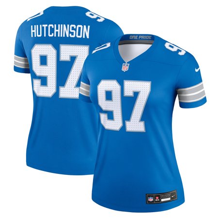 Women's Detroit Lions #97 Aidan Hutchinson Blue Legend Jersey