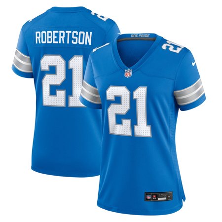 Women's Detroit Lions Amik Robertson Blue Team Game Jersey